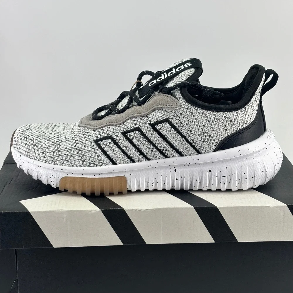 Adidas Kaptir Flow 2.0 Women 6.5 White Black Knit Cloudfoam JR8505 NIB Running
